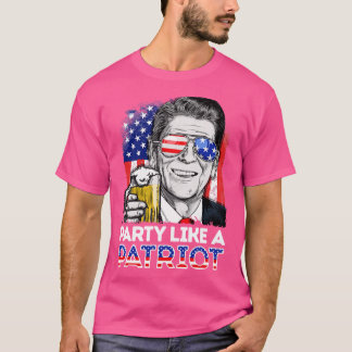 Reagan Ronald Party wie ein Patriot 4. Juli Männer T-Shirt