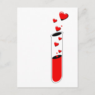 Reagenzglas für Liebe Postkarte