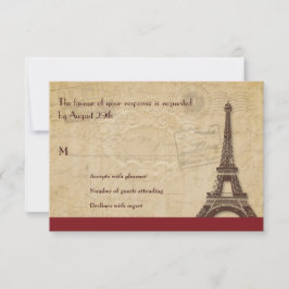 Reaktion auf die Pariser Hochzeit in Urlaubsort RSVP Karte