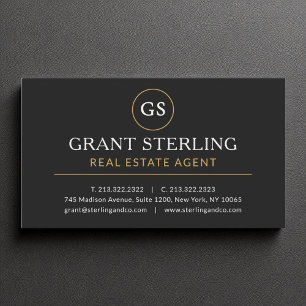 Real Anwesen Agent Black Gold Luxus Modernes Elega Visitenkarte