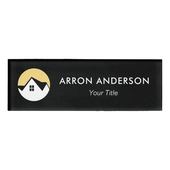 Real Anwesen Agent Black Namenschild (Vorderseite)