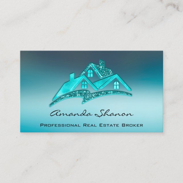 Real Anwesen Agent Broker House Blue House Visitenkarte (Vorderseite)