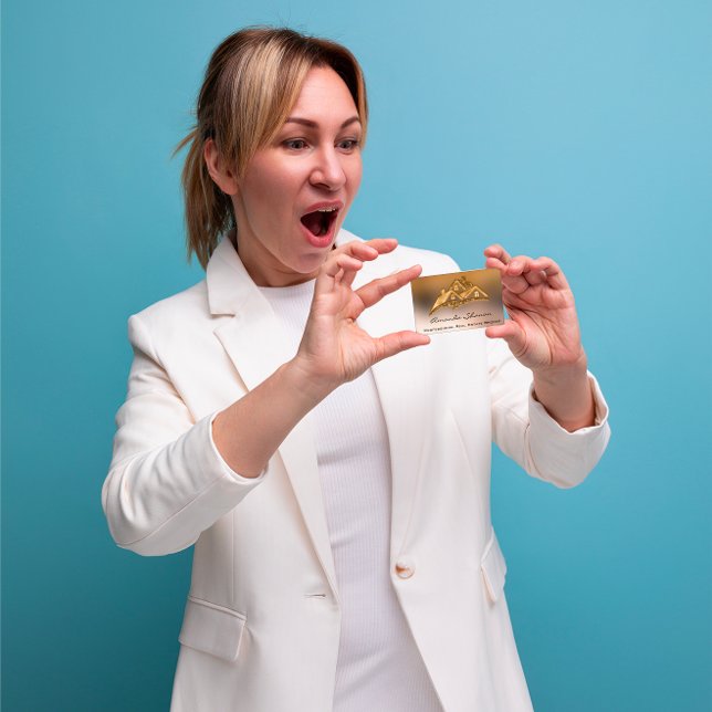 Real Anwesen Agent Broker House Glitzer Gold House Visitenkarte (Real Estate Agent Broker House Glitter Gold House Business Card)