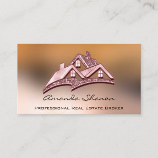 Real Anwesen Agent Broker House Glitzer Rose House Visitenkarte
