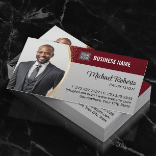 Real Anwesen Agent Burgundy Red Beruflich Foto Visitenkarte