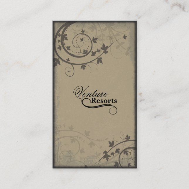 Real Anwesen Agent Business Card - Beige Brown Bla Visitenkarte (Vorderseite)