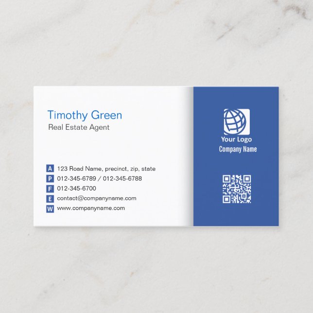 Real Anwesen Agent Business Card Einfach #06 Visitenkarte (Vorderseite)