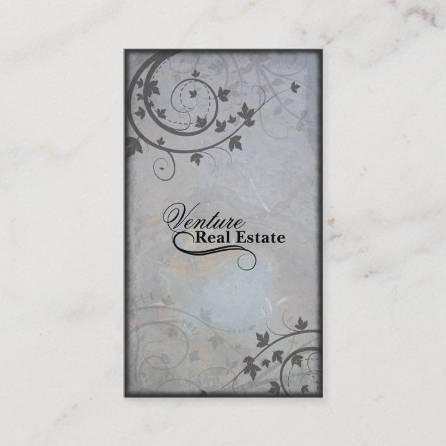 Real Anwesen Agent Business Card - Grau-Blau Visitenkarte (Vorderseite)