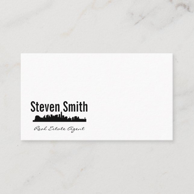 Real Anwesen Agent | City Skyline Visitenkarte (Vorderseite)
