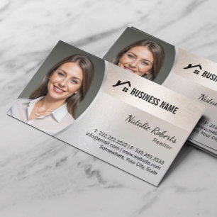 Real Anwesen Agent Elegantes Silver Realtor Foto Visitenkarte