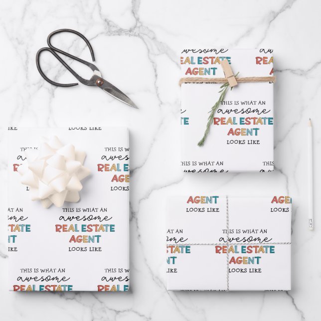 Real Anwesen Agent Funny Phantastisch Realtor Geschenkpapier Set (Vorderseite)
