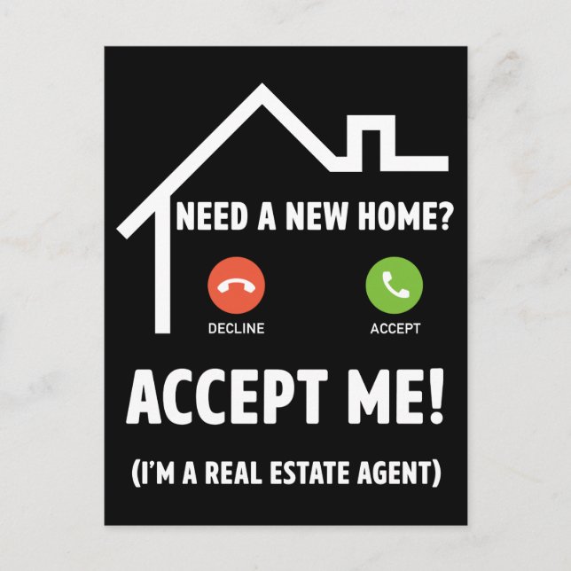 Real Anwesen Agent Funny Property Broker Postkarte (Vorderseite)