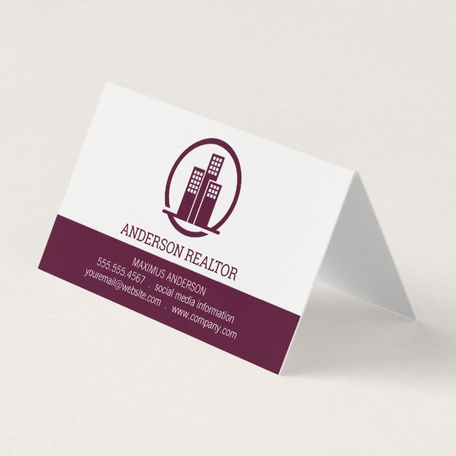 Real Anwesen Agent | Gebäude-Symbol Visitenkarten (Vorderseite)