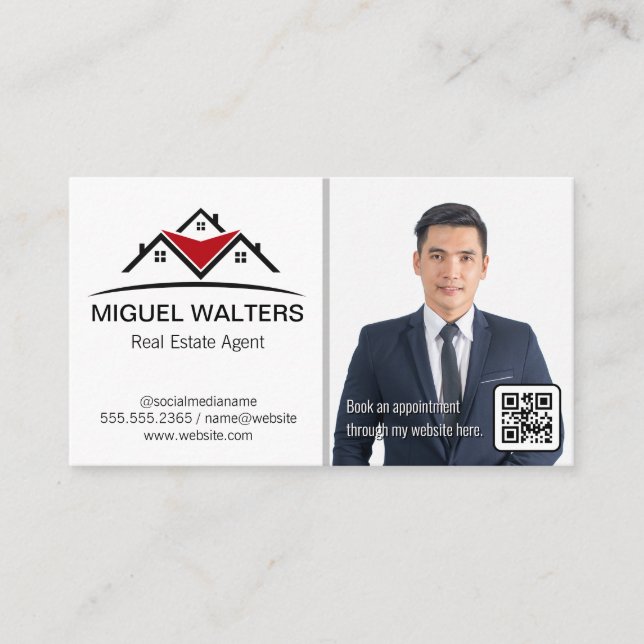 Real Anwesen Agent | Geschäftsmann im Anzug Visitenkarte (Vorderseite)