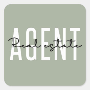 Real Anwesen Agent   Geschenke für Realtor Quadratischer Aufkleber