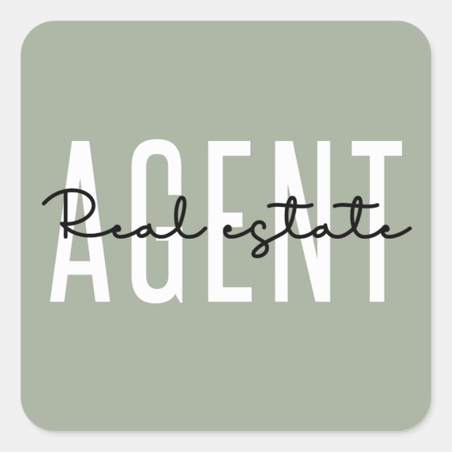 Real Anwesen Agent | Geschenke für Realtor Quadratischer Aufkleber (Vorderseite)