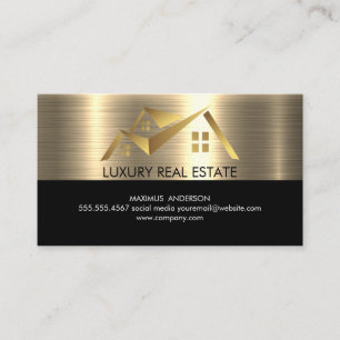 Real Anwesen Agent   Gold-Metallic-Hintergrund Visitenkarte