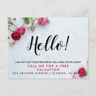 Real Anwesen Agent HELLO CARD Ankündigungspostkarte