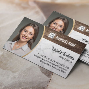 Real Anwesen Agent Holz & Marmor Realtor Foto Visitenkarte