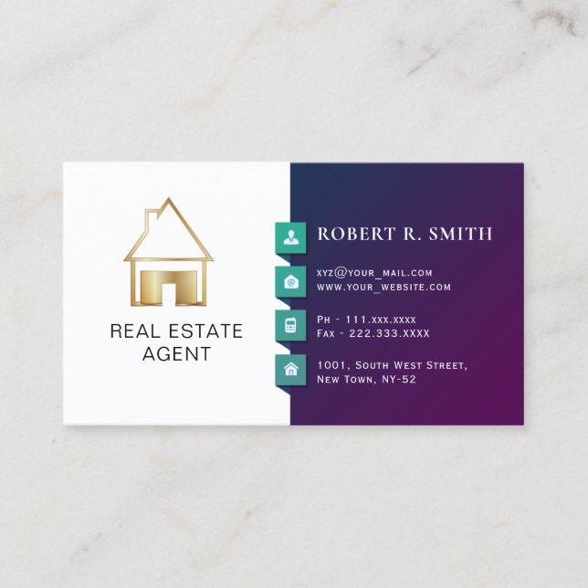 Real Anwesen Agent Klassisches Design Visitenkarte (Vorderseite)
