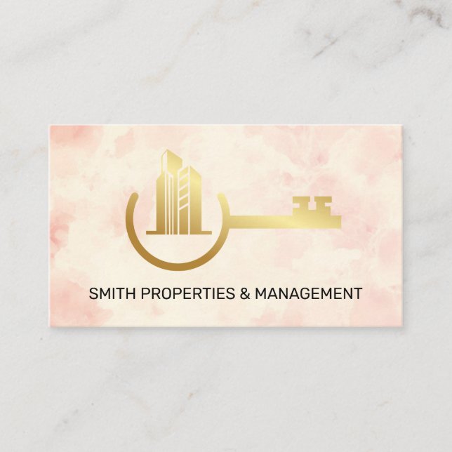 Real Anwesen Agent | Logo für die Gold-Eigenschaft Terminkarte (Vorderseite)
