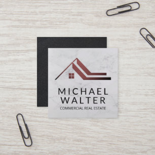 Real Anwesen Agent   Marmor   Vermögensverwalter Quadratische Visitenkarte
