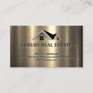 Real Anwesen Agent   Metallic Gold Metallic Shine Visitenkarte