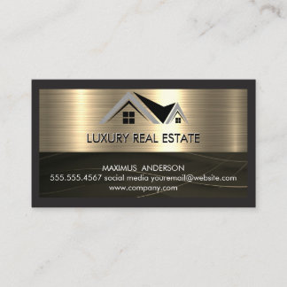 Real Anwesen Agent | Metallisches Gold Visitenkarte