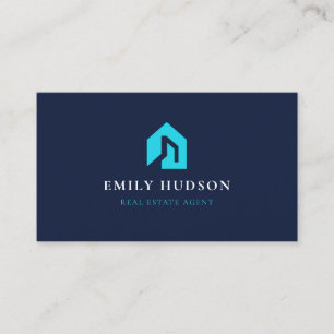 Real Anwesen Agent Navy Blue Visitenkarte