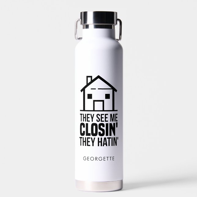 Real Anwesen Agent Realtor Coworker Closag Trinkflasche (Vorne)