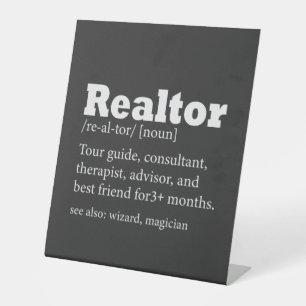 Real Anwesen Agent Realtor Funny Sockelschild