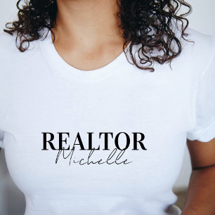 Real Anwesen Agent Realtor Stilvoller Skriptname T-Shirt
