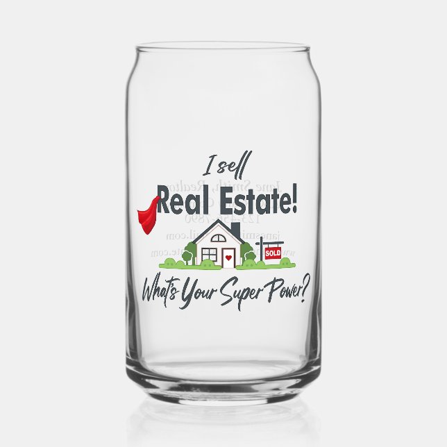Real Anwesen Agent, Realtor Super Hero Personalisi Dosenglas (Vorderseite)