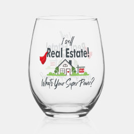 Real Anwesen Agent, Realtor Super Hero Weinglas Ohne Stiel