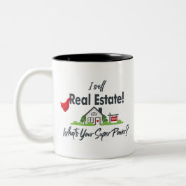 Real Anwesen Agent, Realtor Super Hero Zweifarbige Tasse