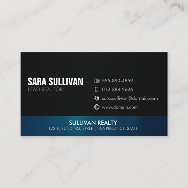 Real Anwesen Agent Realty Realtor Visitenkarte (Vorderseite)