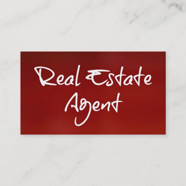 Real Anwesen Agent Red Business Card Visitenkarte (Vorderseite)