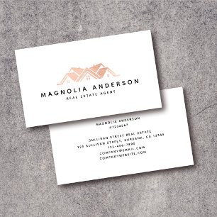 Real Anwesen Agent Rose Gold Brushed Metal Busines Visitenkarte