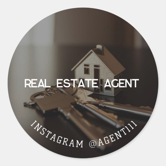 Real Anwesen Agent Runder Aufkleber (Vorderseite)