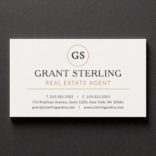 Real Anwesen Agent White Gold Luxus Visitenkarte