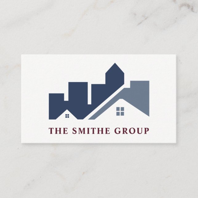 Real Anwesen Agent | ZUHAUSE | Real Anwesen Logo Visitenkarte (Vorderseite)