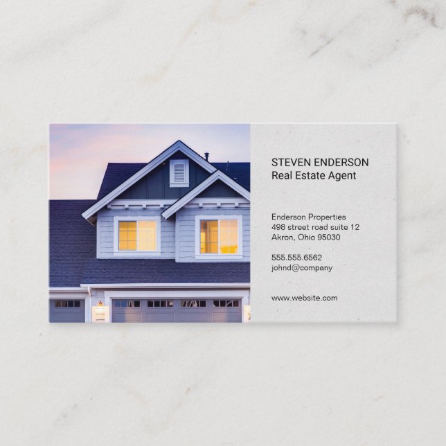 Real Anwesen Agent | Zuhause von Immobilien Visitenkarte (Vorderseite)