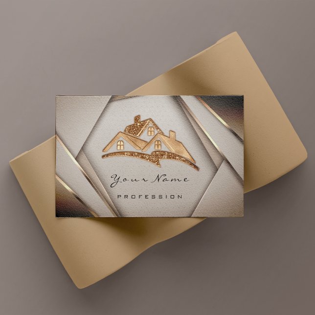 Real Anwesen Apartments Mortgages Zuhause Gold Visitenkarte (Real Estate Apartments Mortgages Home Gold Business Card)