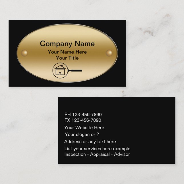 Real Anwesen Appraiser Business Cards Visitenkarte (Vorne/Hinten)