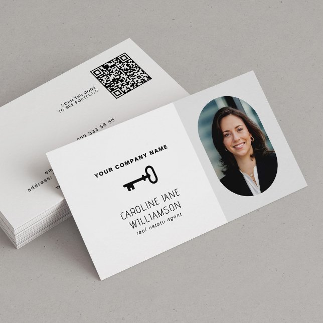 Real Anwesen beruflich Foto QR-Schlüssellogo Visitenkarte (Von Creator hochgeladen)