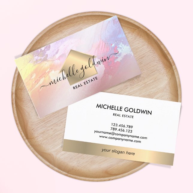 Real Anwesen Beruflich Modernes Script House Busin Visitenkarte (Von Creator hochgeladen)