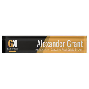 Real Anwesen Black & Gold Realtor Namensplakette