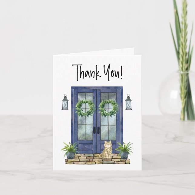 Real Anwesen Blue Door Client-Zuhause - Danke Kart Karte (Vorderseite)