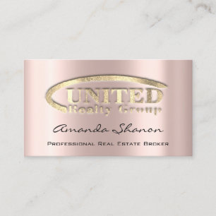  Real Anwesen Broker Agent Rose Gold Logo Visitenkarte