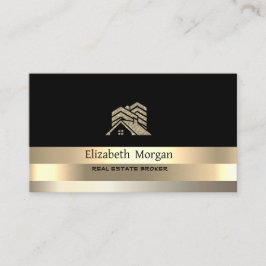 Real Anwesen Broker House Gold Strip Glitzer Dachd Visitenkarte